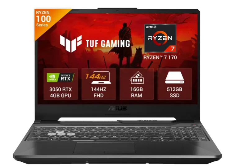 ASUS TUF Gaming A15 Ryzen 7 170 RTX 3050 16GB/512GB (FA506NCQ-IN080W)