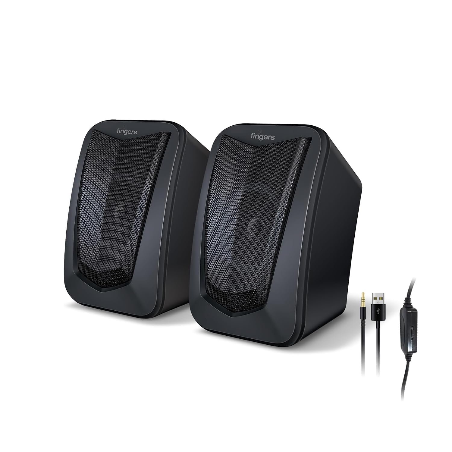 FINGERS FunBeats USB Multimedia Speaker (6 W 2.0 Channel | Volume Controller | Powerful Bass | Black Standard)